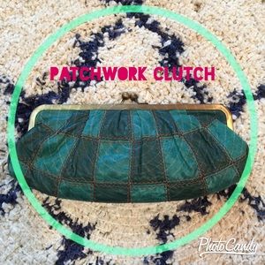 Green Patchwork Clutch