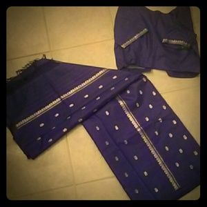 100% silk Violet Sari