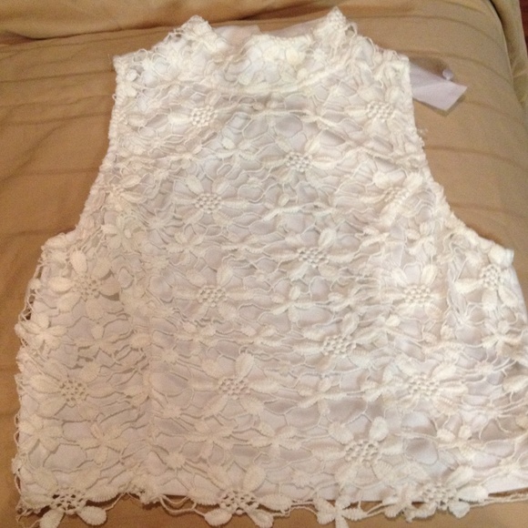 Charlotte Russe - Ivory lace top
