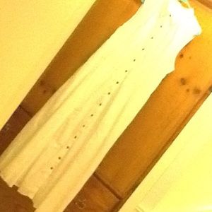 Summer cotton dress with cotton lace trim