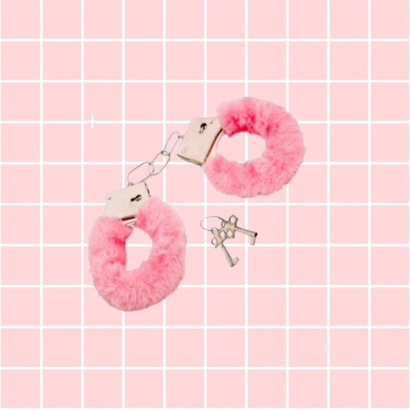 Pink furry handcuffs