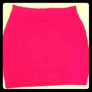 Hot pink bandage style skirt