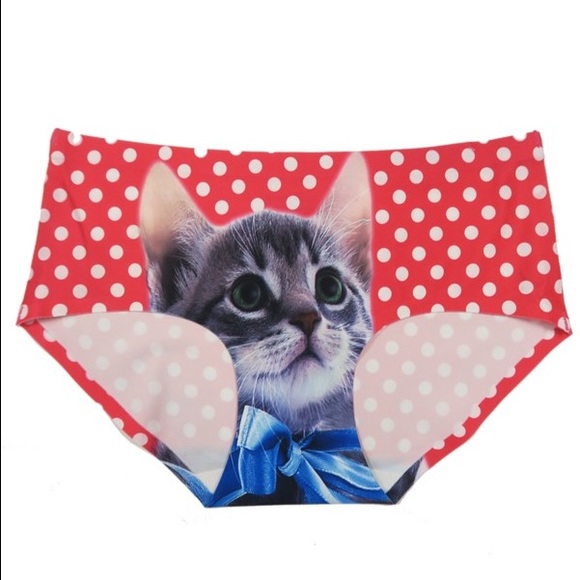 💟🆕 KITTY KAT // 6 Pairs Polka Dot Kitty Panties - Picture 2 of 3