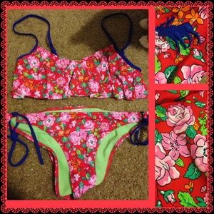RED FLORAL A&F BIKINI