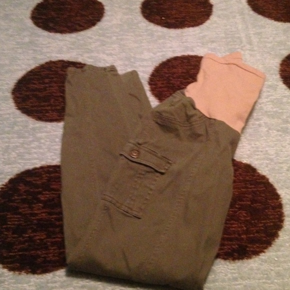 Olive colored maternity pants- size M