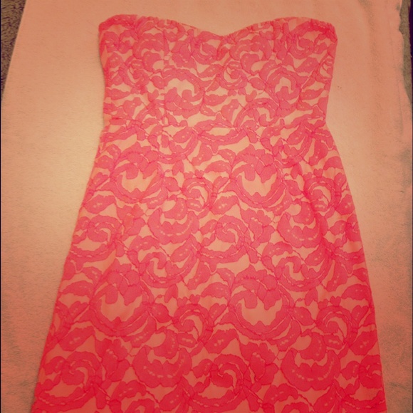 Eight sixty Pink lace tube dress