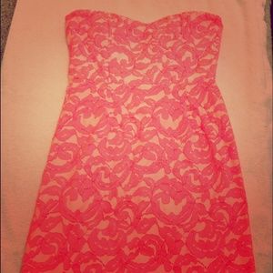 Eight sixty Pink lace tube dress