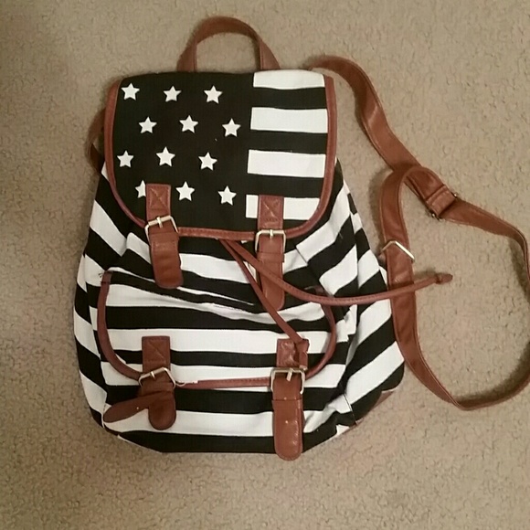 Rue 21, black and white, backpack.