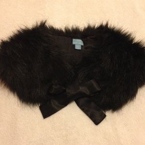 Black faux fur stole