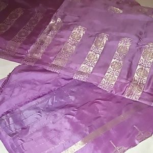 Lavender silk sari