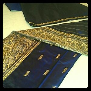 Indigo silk sari