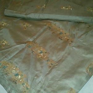 Grey silk sari