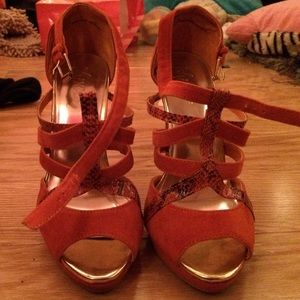 orange heels