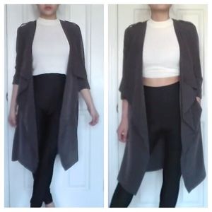 Gray Waterfall Trench Coat