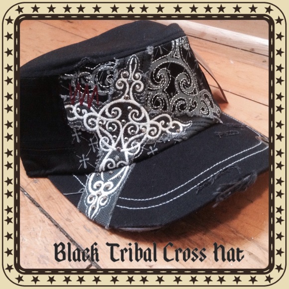 ⚫️Black Tribal Cross Hat⚫️ - Picture 1 of 4