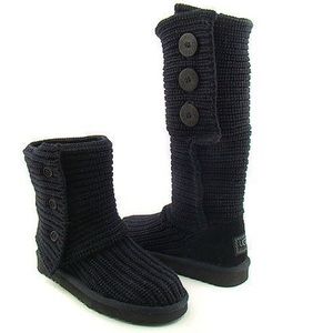 Black Button down Cardy ugg boots