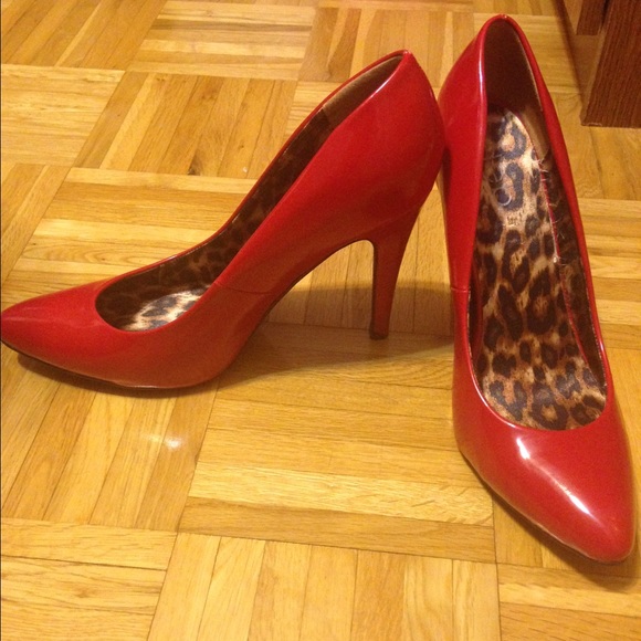 Hot red high heeled shoes