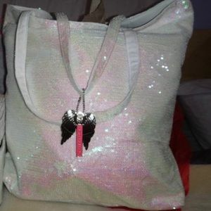 Vs white sequins tote