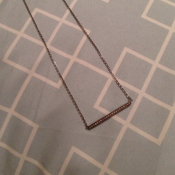 Silver Michael Kors necklace with stone bar detail