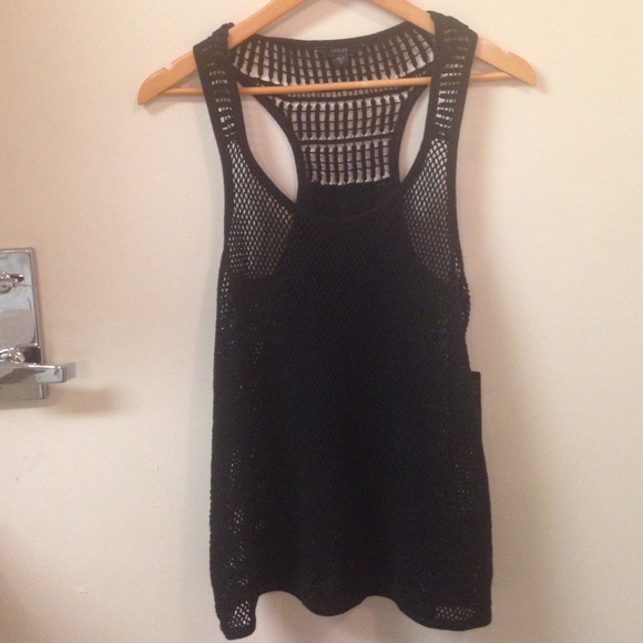 NWT Guess mesh black tank top size m