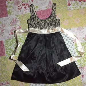 Black and cream lace/ silky homecoming dress