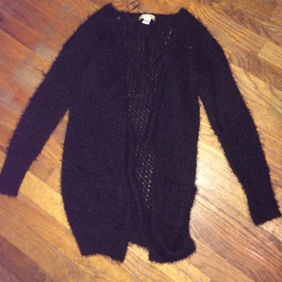 Fuzzy black cardigan