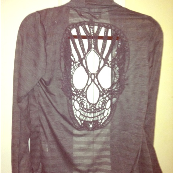 cardigan with skull on the back
