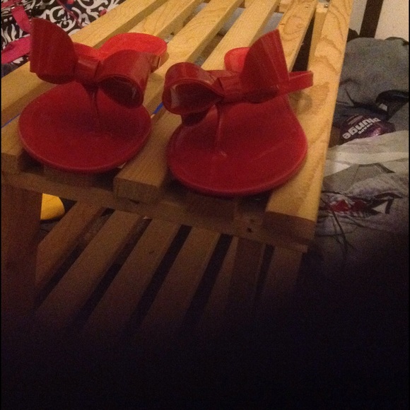 Red flip flops