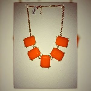 Big Orange stone gold chain necklace