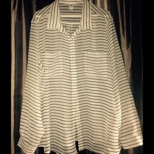 Beautiful Striped Black&White See Thru Blouse.