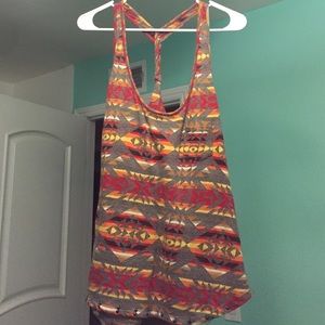 OBEY tribal tank with front pocket & twisted back