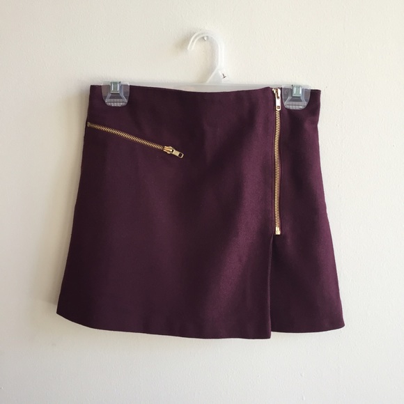 Topshop Dresses & Skirts - HP🎉[topshop] burgundy zip wrap a-line skirt