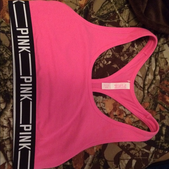 Pink sports bra
