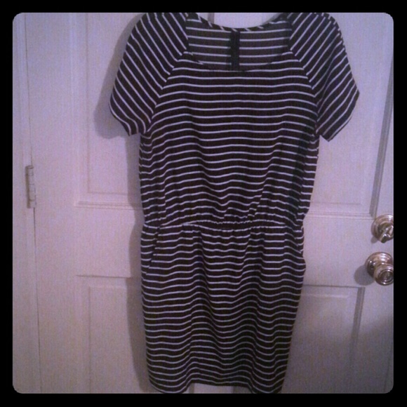 Really cute black and white striped dress
