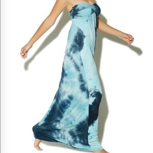 Blue tye-dyed maxi dress