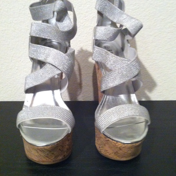 New Silver Wedge Sandals