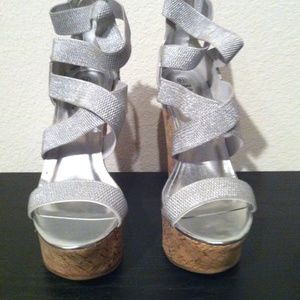 New Silver Wedge Sandals