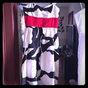 Lilly Pulitzer Silk black Ivory Red dress A-line