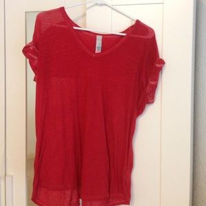 Free People, red flowy top