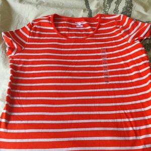 Pxl orange and beige striped sport tshirt