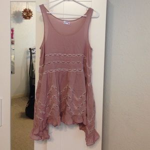 Free People purple beige flirty dress
