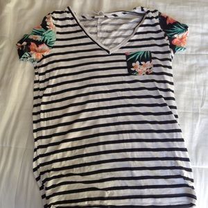 loose striped vneck from pink