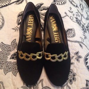 Sam & Libby black with gold loafers