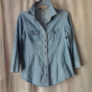 CHAMBRAY shirt. size Large.