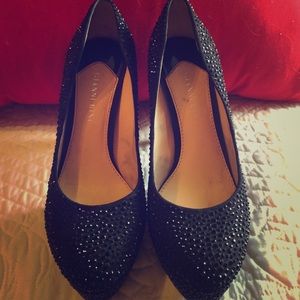 Gianni Bini black jeweled heels