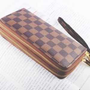 Brown checkered wallet