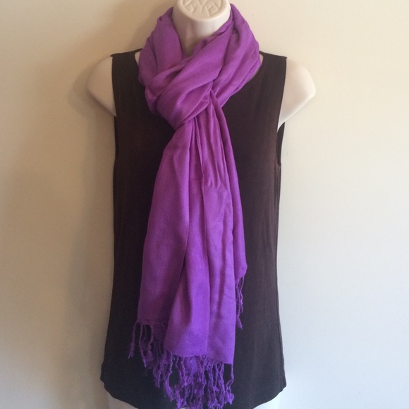 Boutique Accessories - New Purple Oversized Fringe Scarf