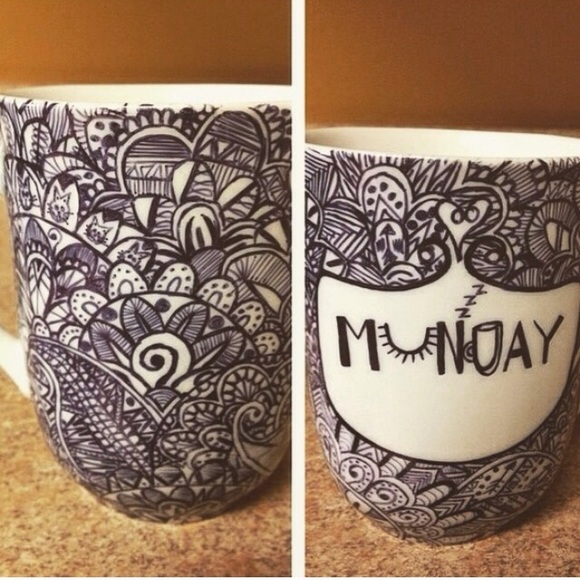 Monday handpainted mug