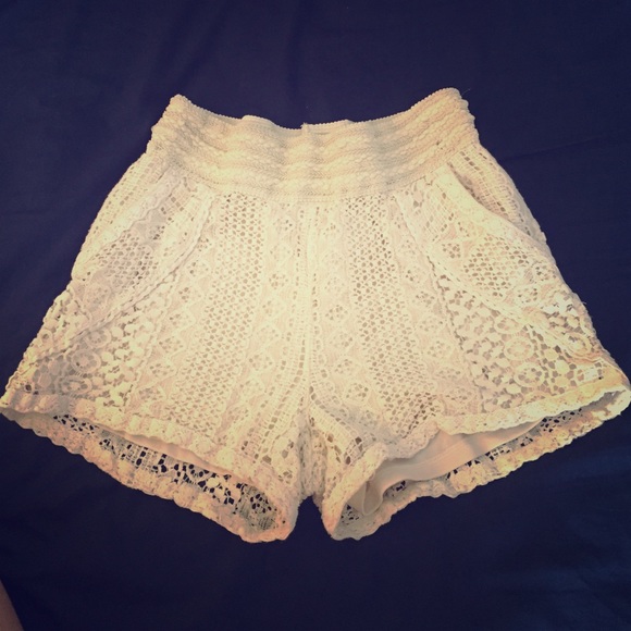Lace High-Waisted Shorts