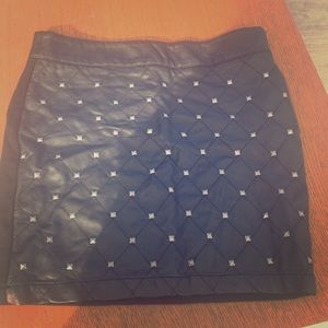 Faux leather spike studded skirt